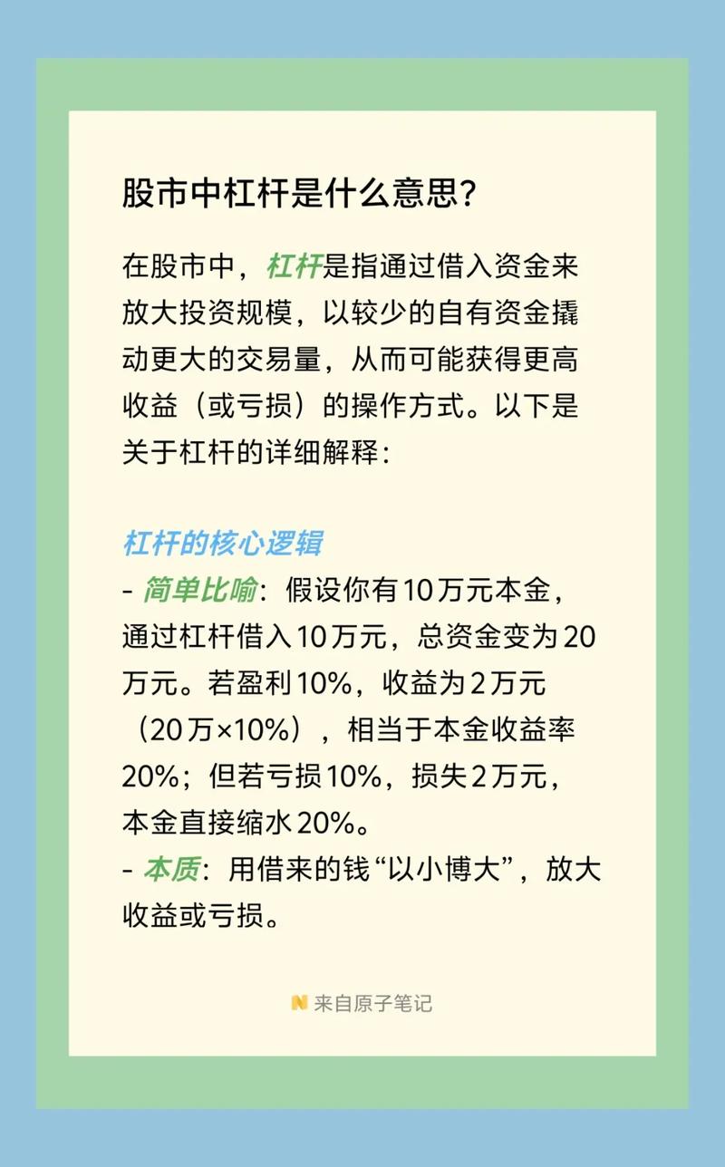 股票 加杠杆_股票加杠杆是什么意思_股票加杠杆的原理和风险